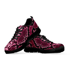 Pink Python Snakeskin Print Black Running Shoes