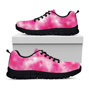 Pink Shibori Tie Dye Print Black Running Shoes
