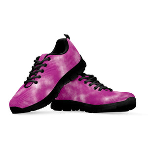 Pink Tie Dye Print Black Running Shoes