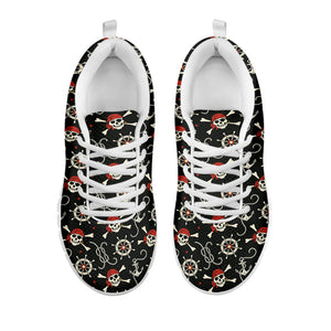 Pirate Theme Pattern Print White Running Shoes