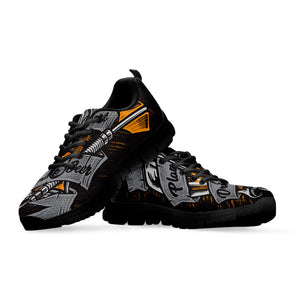 Play Dart Drink Beer Print Black Running Shoes