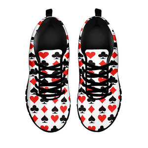 Playing Card Symbols Pattern Print Black Running Shoes