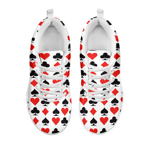 Playing Card Symbols Pattern Print White Running Shoes