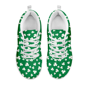 Polka Dot Irish St. Patrick's Day Print White Running Shoes