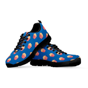 Popcorn Box Pattern Print Black Running Shoes