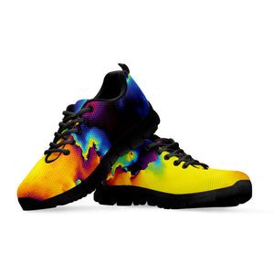 Psychedelic Acid Print Black Running Shoes