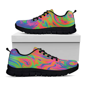 Psychedelic Bubble Print Black Running Shoes