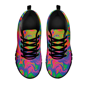 Psychedelic Bubble Print Black Running Shoes