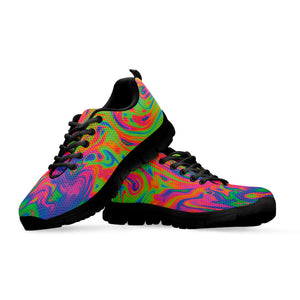Psychedelic Bubble Print Black Running Shoes