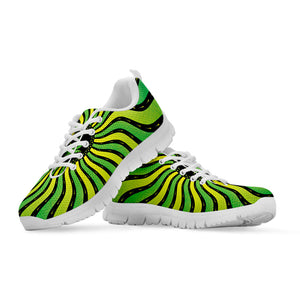 Psychedelic Cannabis Leaf Print White Running Shoes