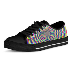Psychedelic Explosion Optical Illusion Black Low Top Sneakers