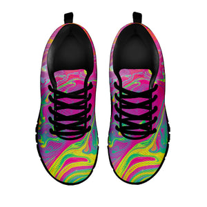 Psychedelic Formed Print Black Running Shoes