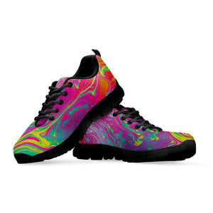 Psychedelic Formed Print Black Running Shoes