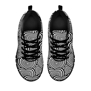 Psychedelic Heart Pattern Print Black Running Shoes