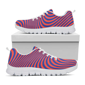 Psychedelic Illusion Print White Running Shoes