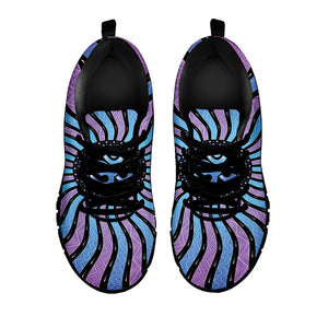 Psychedelic Om Print Black Running Shoes