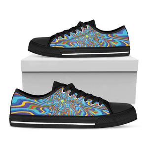 Psychedelic Print Black Low Top Sneakers