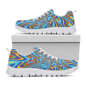 Psychedelic Print White Running Shoes
