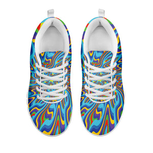 Psychedelic Print White Running Shoes