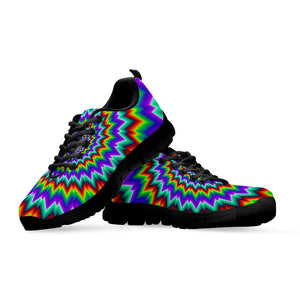 Psychedelic Spiral Optical Illusion Black Running Shoes