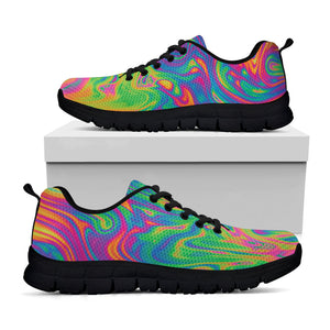 Psychedelic Surface Print Black Running Shoes