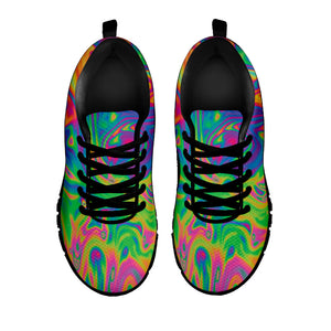 Psychedelic Surface Print Black Running Shoes