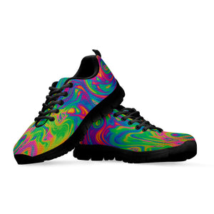 Psychedelic Surface Print Black Running Shoes