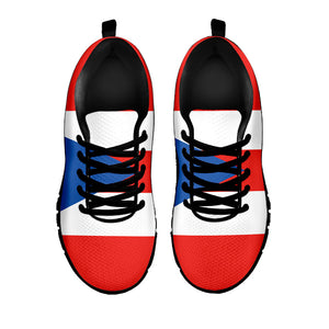 Puerto Rican Flag Print Black Running Shoes