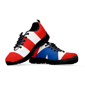 Puerto Rican Flag Print Black Running Shoes
