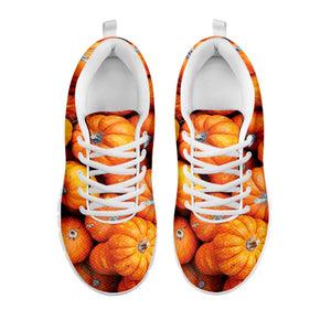 Pumpkin Print White Running Shoes