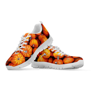 Pumpkin Print White Running Shoes