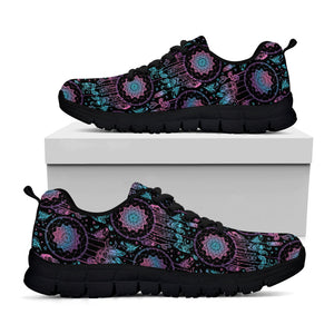Purple And Blue Dream Catcher Print Black Running Shoes