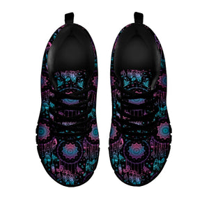 Purple And Blue Dream Catcher Print Black Running Shoes