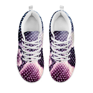 Purple And Blue Snakeskin Print White Running Shoes