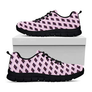 Purple Holy Bible Pattern Print Black Running Shoes