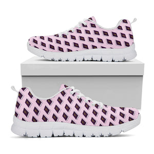 Purple Holy Bible Pattern Print White Running Shoes