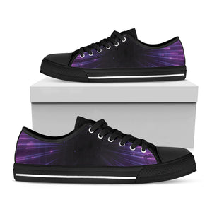 Purple Hyperspace Print Black Low Top Sneakers