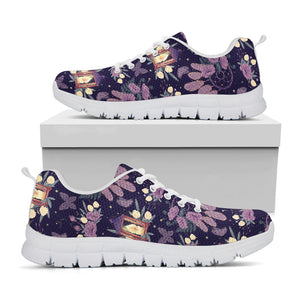 Purple Indian Dream Catcher Print White Running Shoes