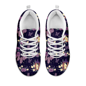 Purple Indian Dream Catcher Print White Running Shoes