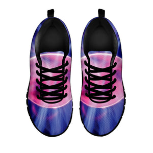 Purple Plasma Ball Print Black Running Shoes