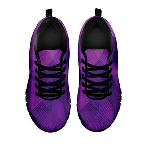 Purple Polygonal Geometric Print Black Running Shoes