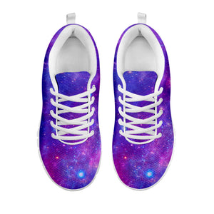 Purple Stardust Cloud Galaxy Space Print White Running Shoes