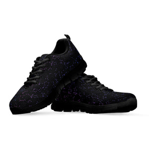 Purple Zodiac Stars Pattern Print Black Running Shoes