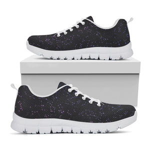 Purple Zodiac Stars Pattern Print White Running Shoes
