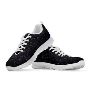 Purple Zodiac Stars Pattern Print White Running Shoes