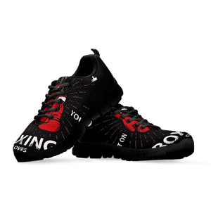 Put On Your Boxing Gloves Print Black Running Shoes