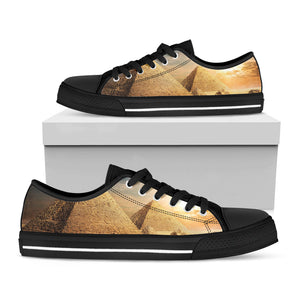 Pyramid Sunset Print Black Low Top Sneakers
