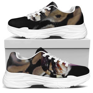 Python Snake Print White Chunky Shoes