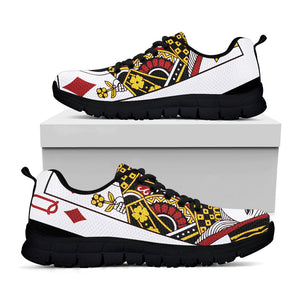 Queen Of Diamonds Playing Card Print Black Running Shoes