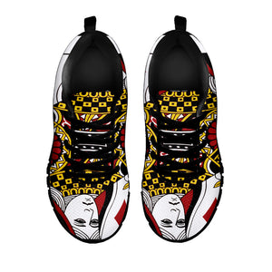Queen Of Diamonds Playing Card Print Black Running Shoes